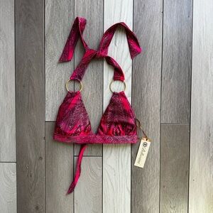 Bellisima Monte Carlo Bikini Top with Gold Rings | NWT | Size: Medium